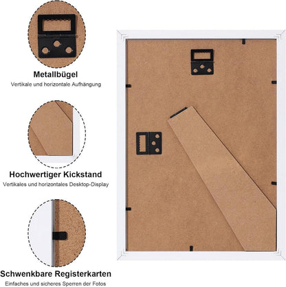 Bilderrahmen Set weiß Holz 10x15cm 12er Fotorahmen Posterrahmen