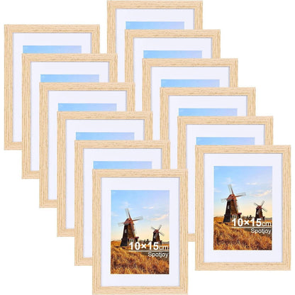 Spotjoy Bilderrahmen 10x15cm 12er Set Holzrahmen Fotorahmen