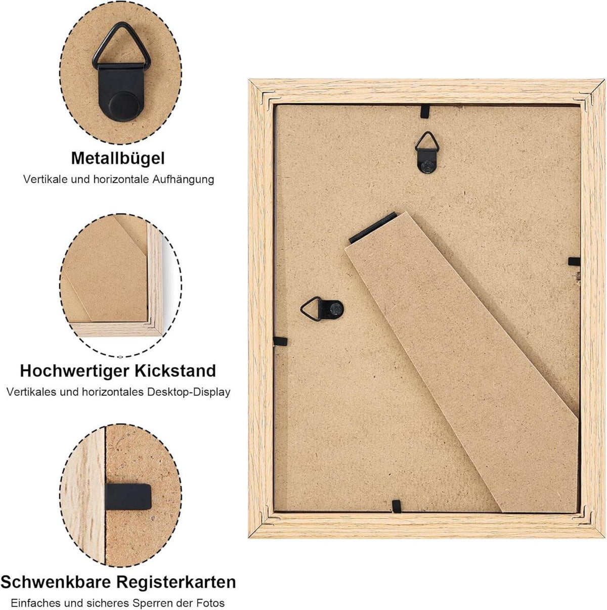 Fotorahmen Set 10x15 cm 12er Passepartout Holzrahmen Acrylglas