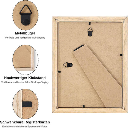 Fotorahmen Set 10x15 cm 12er Passepartout Holzrahmen Acrylglas