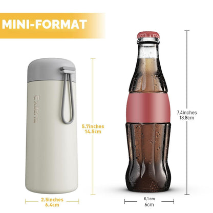 Mini-Thermosflasche 250ml mit Silikongriff, auslaufsicher, Edelstahl