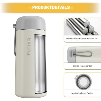 Mini-Thermosflasche 250ml mit Silikongriff, auslaufsicher, Edelstahl