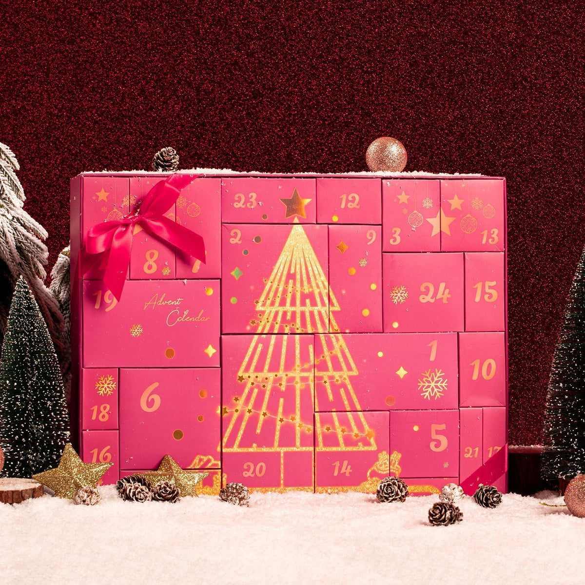 Adventskalender 2024 Schmuck Set Ohrringe Halskette Ringe Nägel