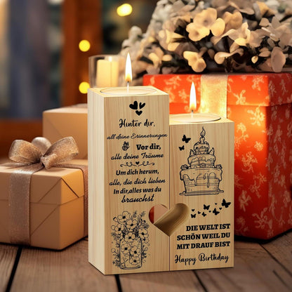 Geburtstagsgeschenk Herz-Kerzenständer für Frauen Männer
