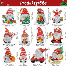 Diamond Painting Weihnachtsanhänger Set 12 Stück Wichtel