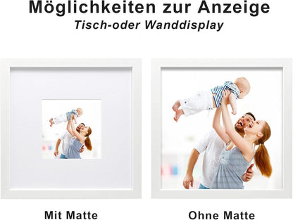 Bilderrahmen Holz-Verbund-Fotorahmen echtem Glas 20x20cm für Bilder