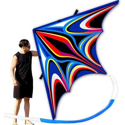Großer Delta Winddrachen für Kinder & Erwachsene – Blau 2.8M
