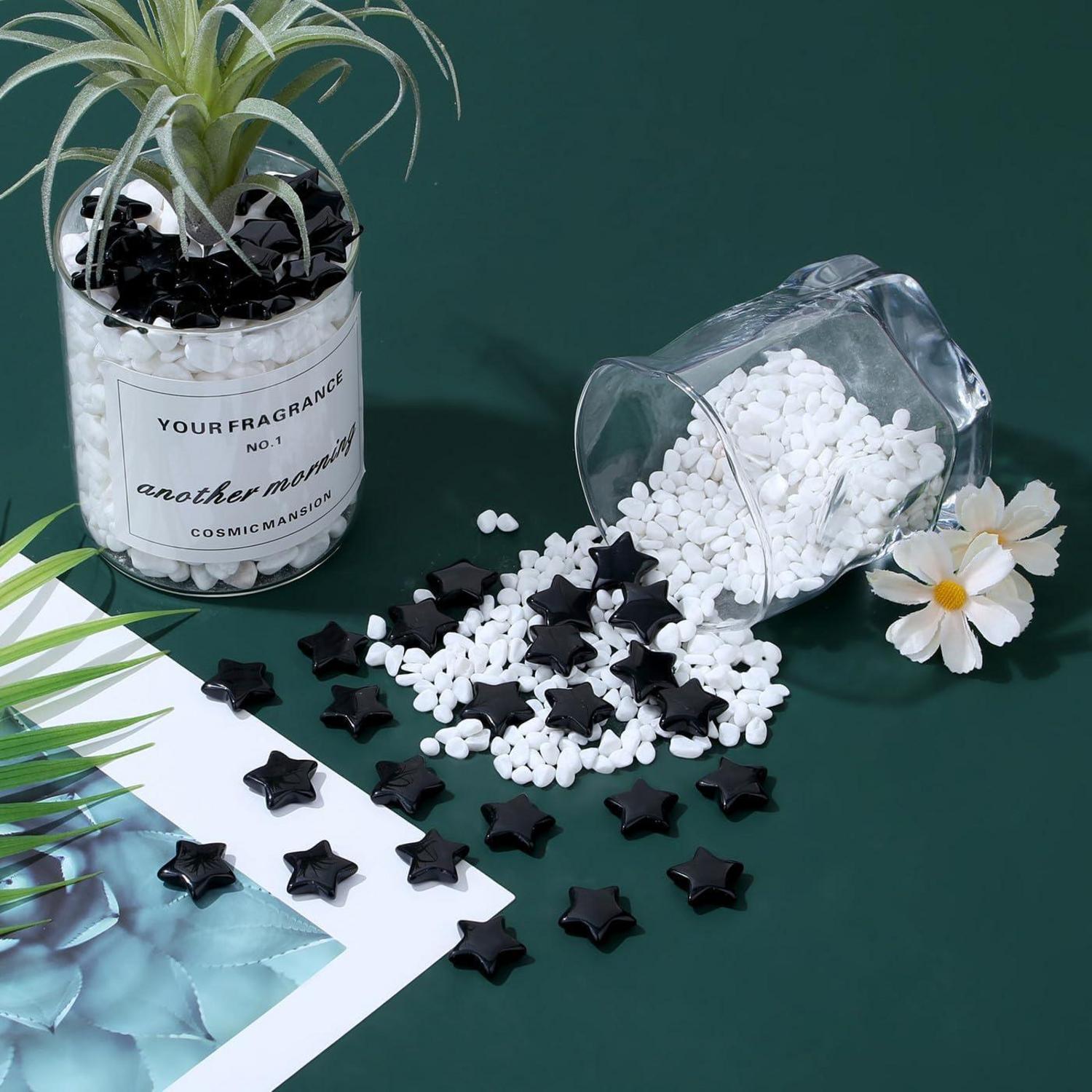 20 Stück Sternkristall Set Obsidian Glückssteine für Meditation