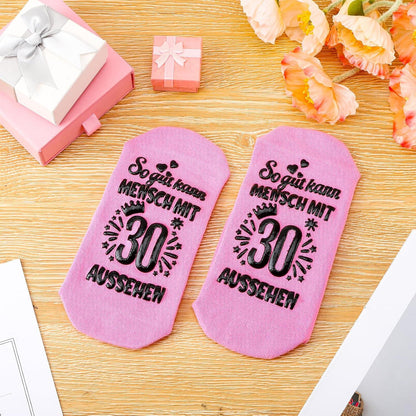 Geburtstag Socken Frauen Geschenk Baumwolle Wadenmitte 30. Geburtstag