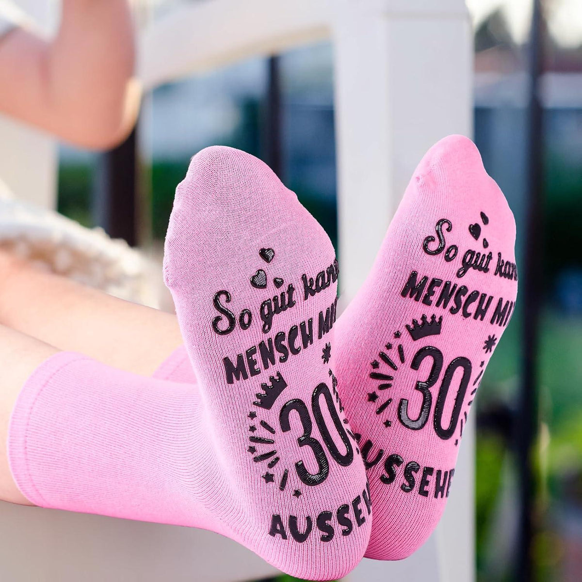 Geburtstag Socken Damen Baumwolle Wadenlang Geschenk 30. Geburtstag