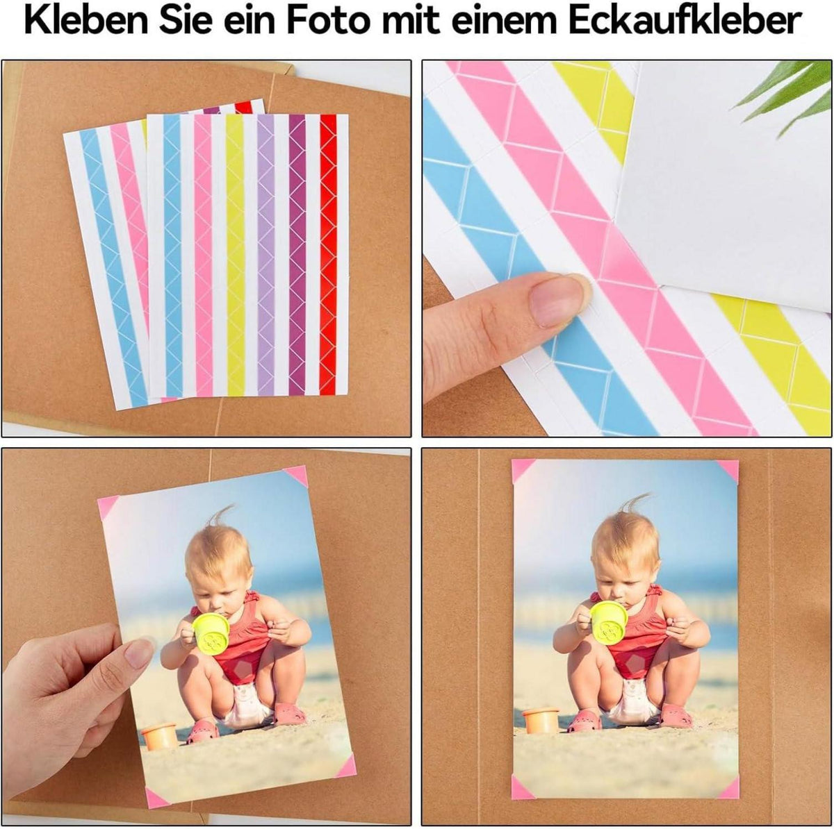 ERBO Fotoalbum zum Selbstgestalten 17,5x11,5cm Klein Scrapbook Fotobuch