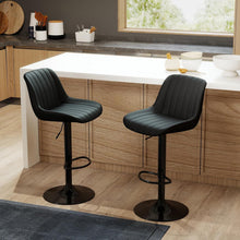 Drehbare Barhocker Set 2 Schwarz, Höhenverstellbar & Komfortabel