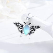 925 Sterling Silber Luna Motte Mondstein Halskette für Damen