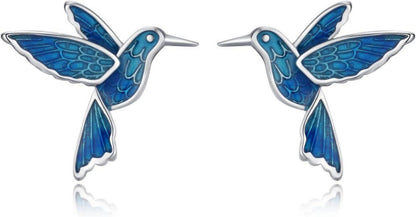 925 Sterling Silber Kolibri Ohrringe Tier Ohrstecker Schmuck