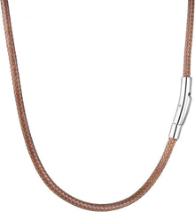 Lederkette Herren Schwarz 2/3mm Lederband Druckverschluss 46-76cm