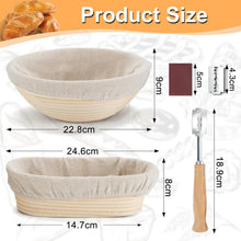 Gärkörbchen Set Brot 3-teilig Oval Rund Naturrattan Schaber