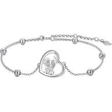 Silber 925 Armband mit Herz Anhänger für Damen