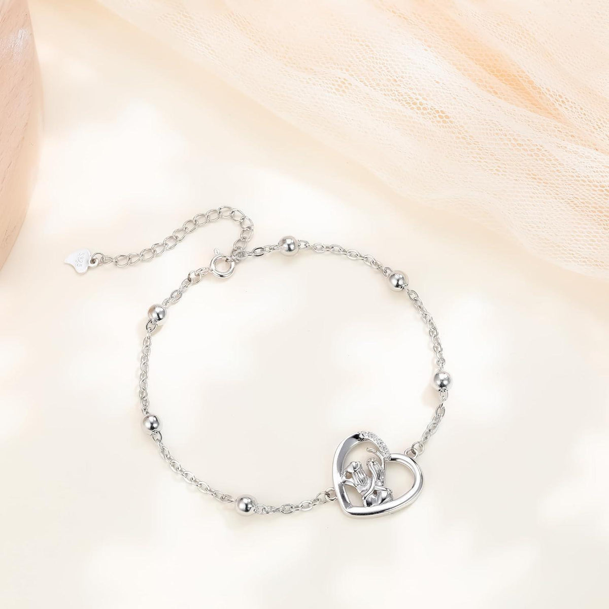 Silber 925 Armband mit Herz Anhänger für Damen