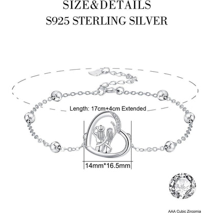 Silber 925 Armband mit Herz Anhänger für Damen