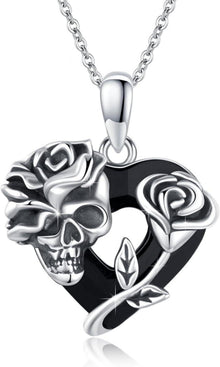 TRISHULA Totenkopf Halskette Gothic Schmuck Geschenke Damen Mädchen