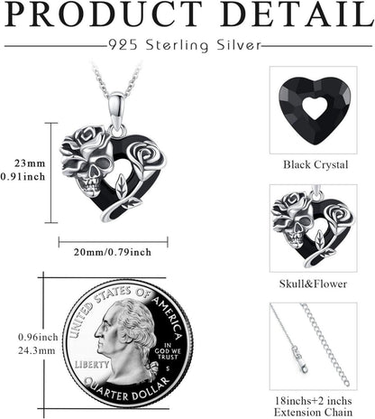 TRISHULA Totenkopf Halskette Gothic Schmuck Geschenke Damen Mädchen