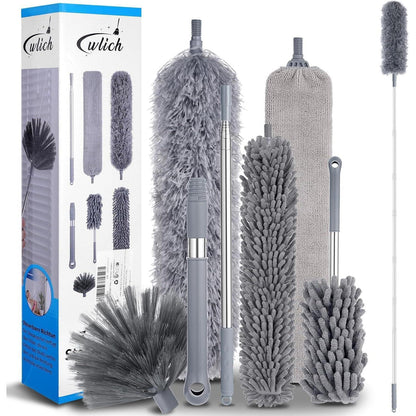 Teleskop Staubwedel Set 250cm, Mikrofaser & Chenille, Waschbar
