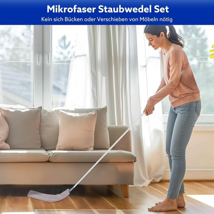 Teleskop Staubwedel Set 250cm, Mikrofaser & Chenille, Waschbar