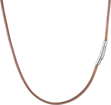 Lederkette Herren Schwarz/Braun 2/3mm mit Verschluss 46-76cm