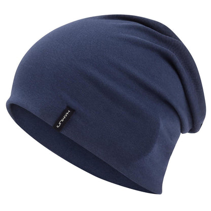 Slouchy Beanie Mütze Damen & Herren – Weiche Baumwoll Beanie Blau