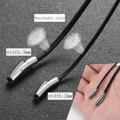 Kette Herren mit Verschluss, 2/3mm, 46-76cm in Lederoptik