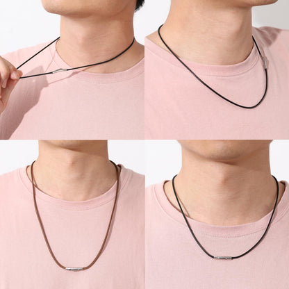 Kette Herren mit Verschluss, 2/3mm, 46-76cm in Lederoptik