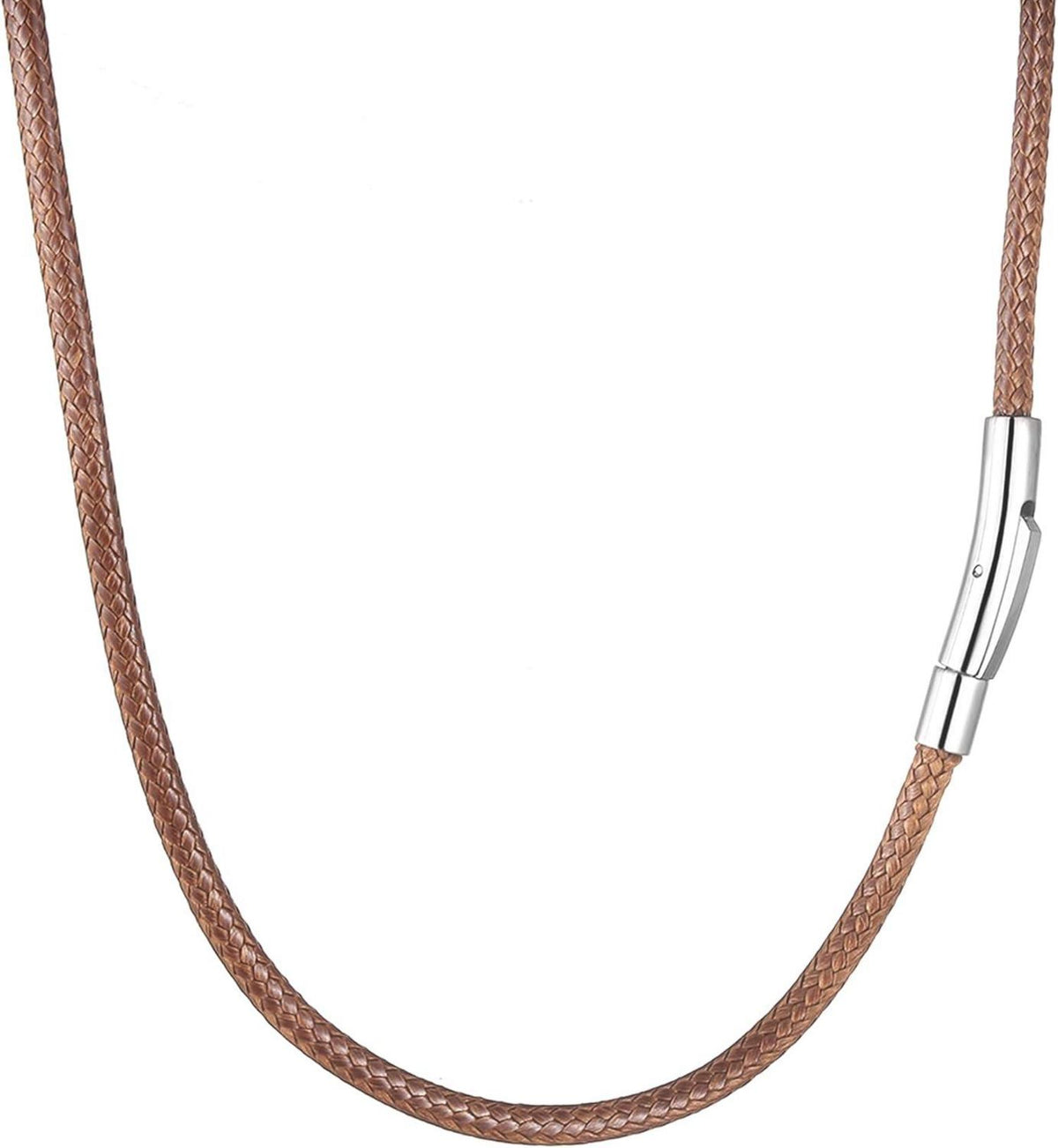 Lederkette Herren Schwarz Braun 2/3mm Verschluss Kette 46-76cm