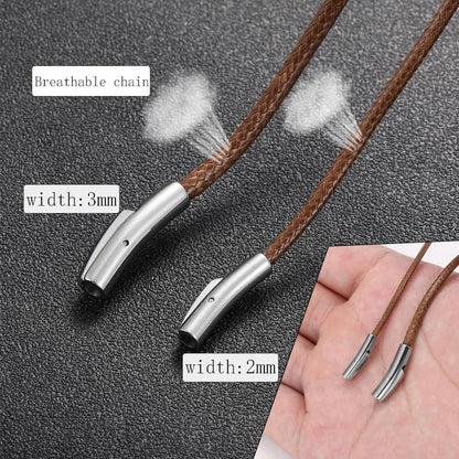 Lederkette Herren Schwarz Braun 46-76cm 2/3mm Verschluss