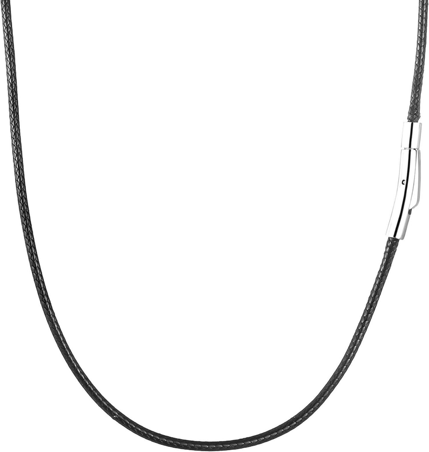 Lederkette mit Verschluss 2/3mm Schwarz Braun 46-76cm