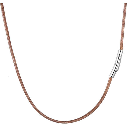 Lederkette Herren 2/3mm Schwarz/Braun 46-76cm Kautschuk