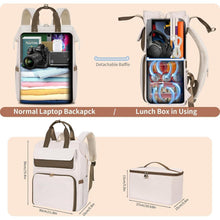 Lunch-Rucksack für Damen Beige 15.6" – Multifunktionaler Laptop-Rucksack