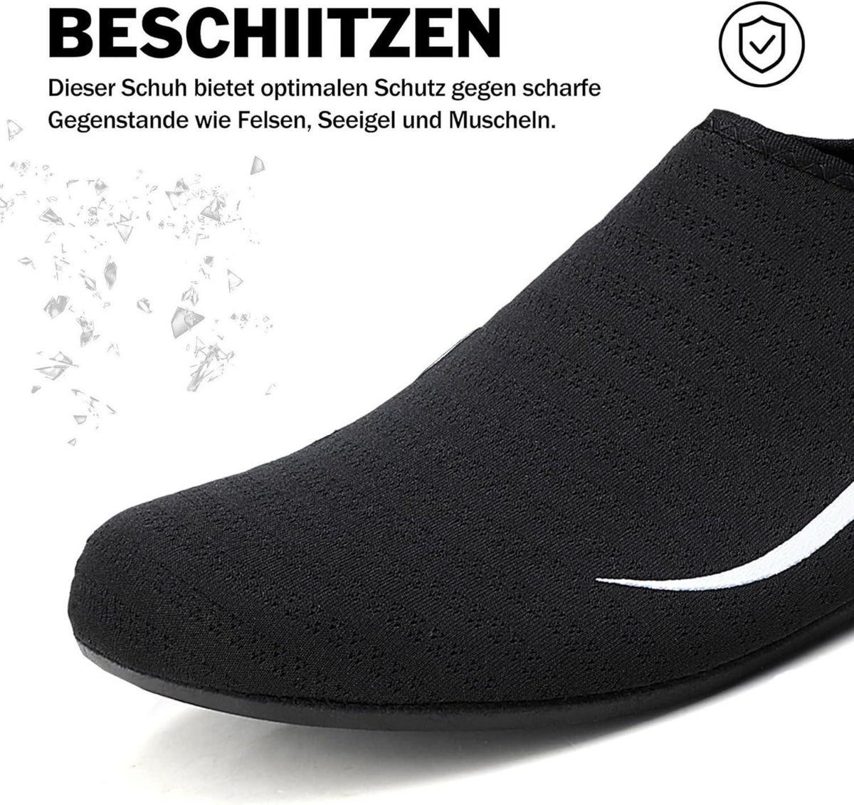 Sixspace Badeschuhe Aquaschuhe Strandschuhe Schwarz 34 EU 485