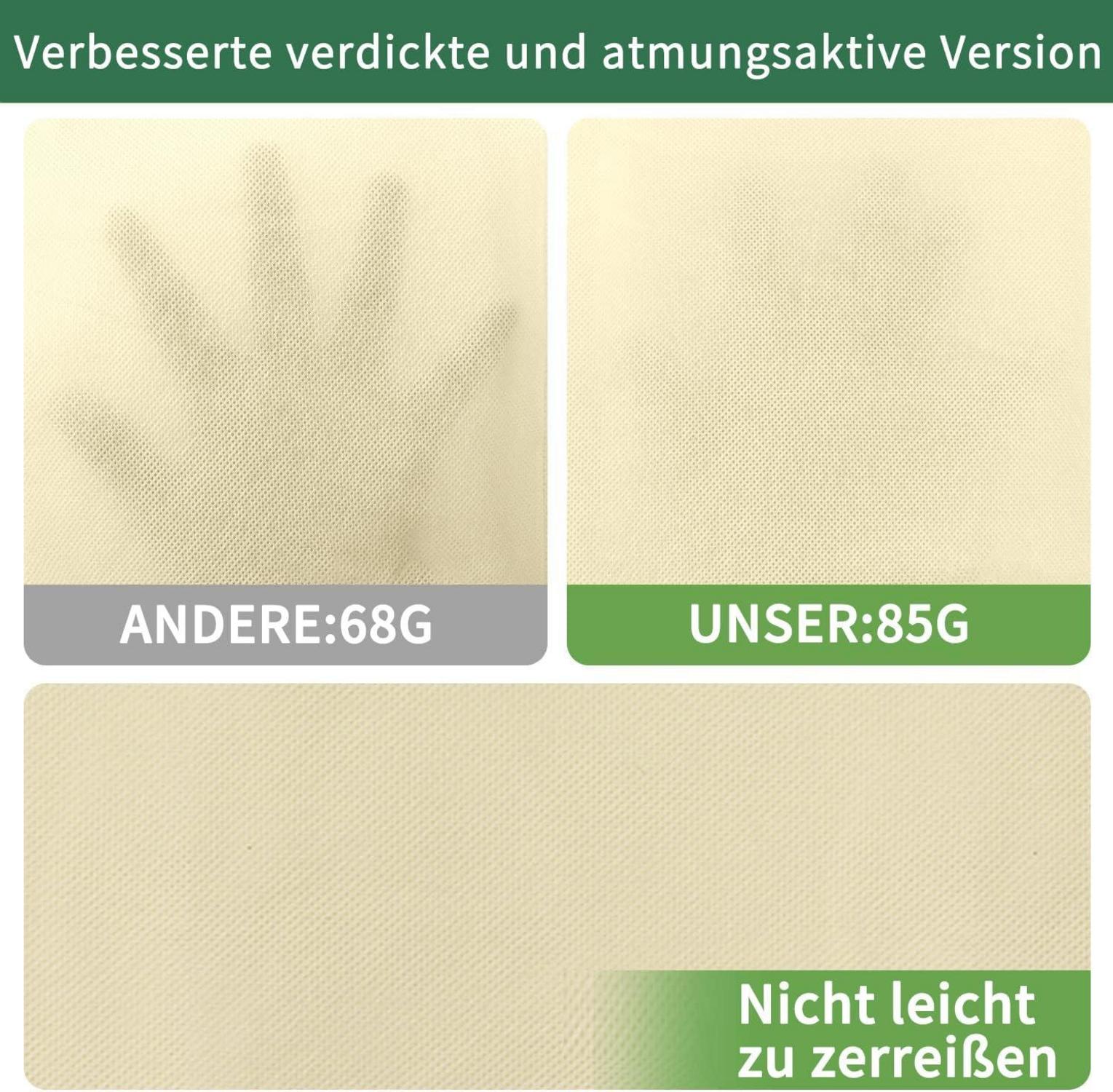 Winterschutz für Pflanzen 3er Set 85g/m² Beige 60x80cm