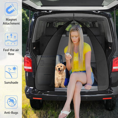 VW T5 T6 Heckklappen Sonnenschutznetz mit Reißverschluss