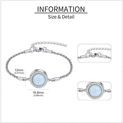 Urnenarmband Sterling Silber mit Opal, Kremationsschmuck für Damen