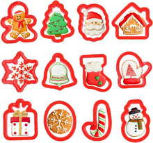 12-teiliges Weihnachts-Ausstechformen-Set aus Kunststoff
