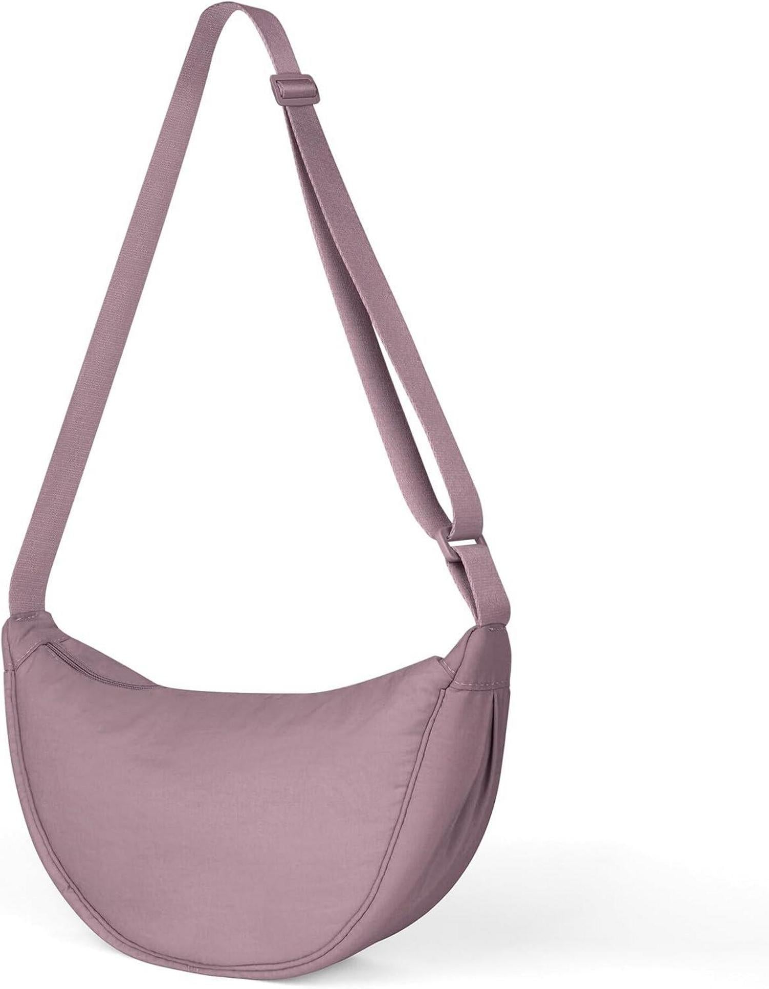 Damen Umhängetasche Halbmond Crossbody Schultertasche Klein Schwarz