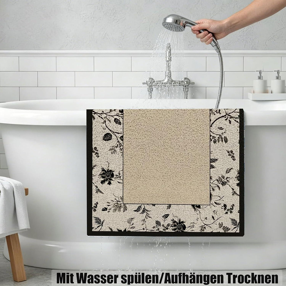Rutschfeste Duschmatte 90x120 cm – Weich, Komfortabel & Zuschneidbar