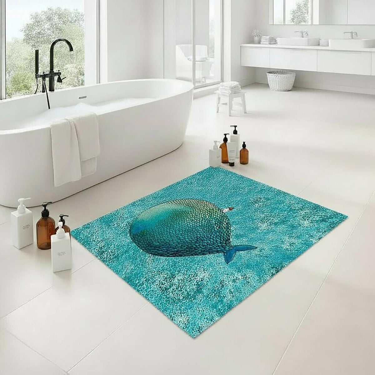 Rutschfeste Duschmatte 75x100 cm – Weich, Modern & Zuschneidbar
