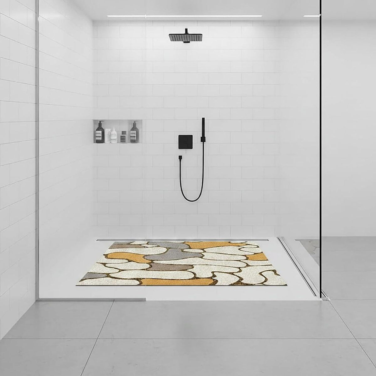 Rutschmatte Dusche 60x120 cm – Antirutsch, Weich & Ablaufloch