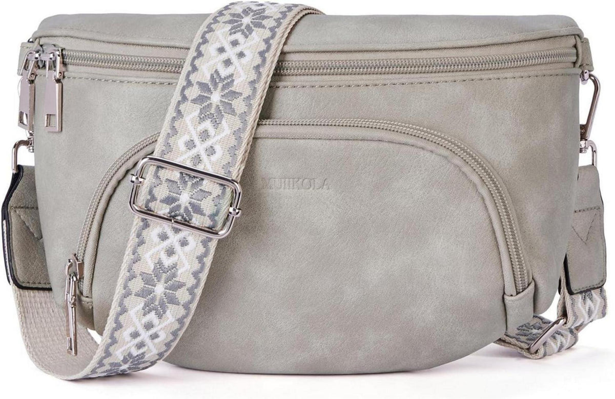 Damen Umhängetasche Veganes Leder RFID Blockierung Brusttasche