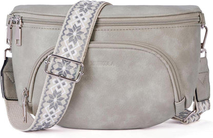 Damen Umhängetasche Veganes Leder RFID Blockierung Brusttasche