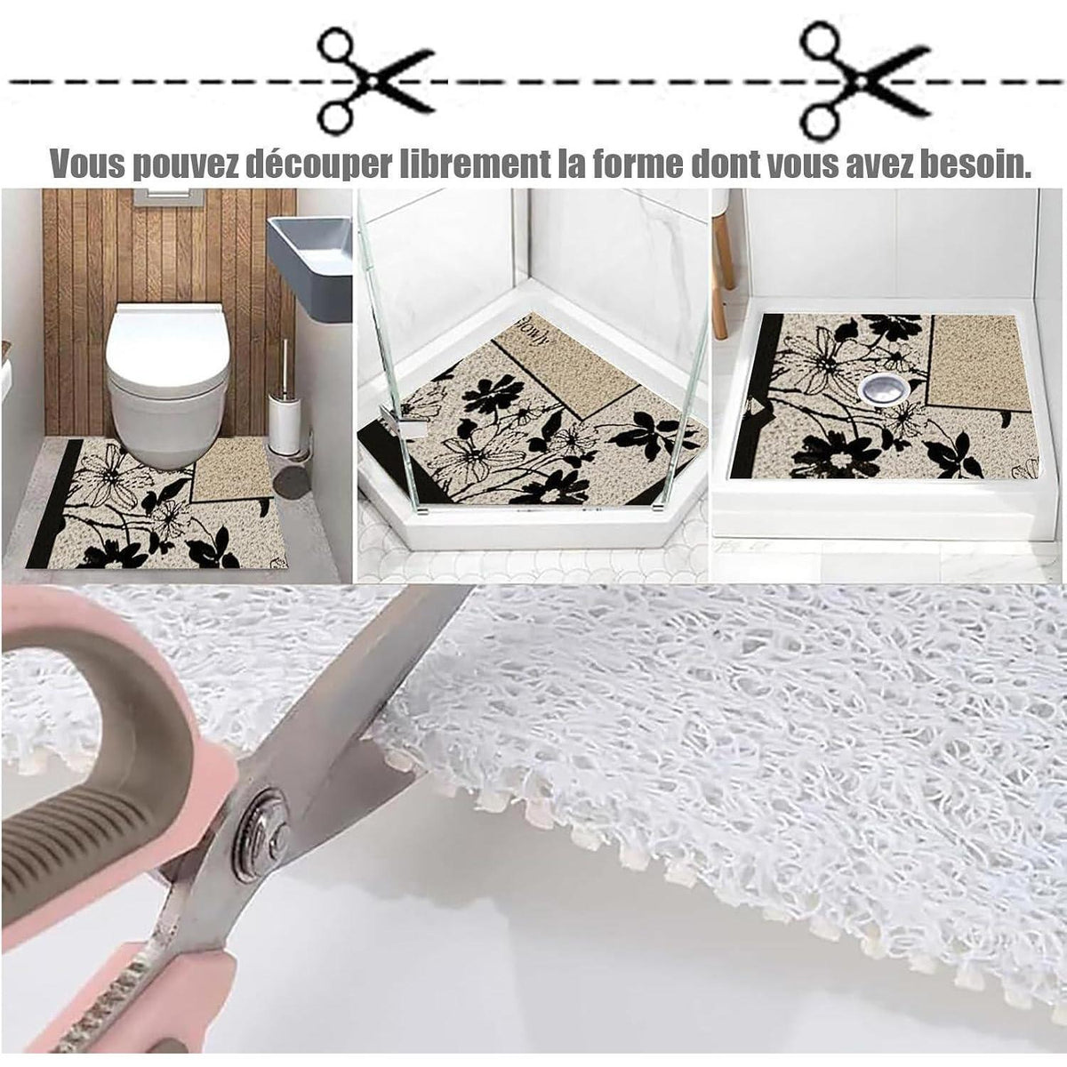 Rutschfeste Duschmatte 100x120 cm – Modern & Weich