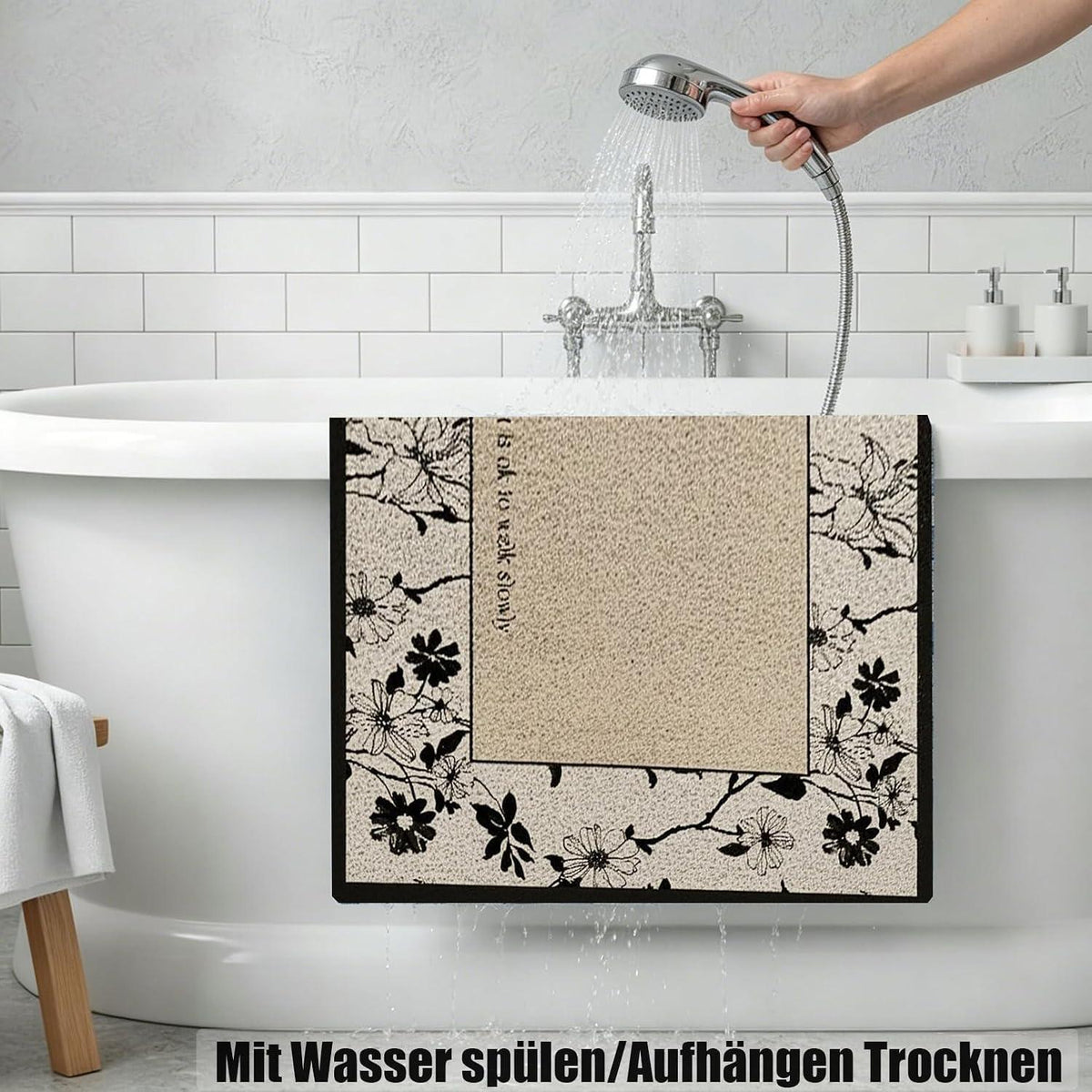 Rutschfeste Duschmatte 100x120 cm – Modern & Weich