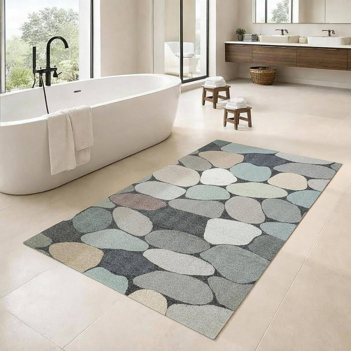 Rutschfeste Duschmatte 100x120 cm – Weich, Komfortabel & Zuschneidbar